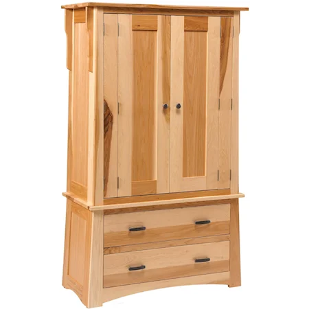 2- Drawer Armoire with 2 Doors and Wardrobe Pole
